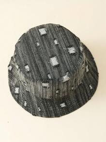 1 件仿旧纯色休闲可爱涤纶防紫外线装饰双面渔夫帽，时尚百搭，适合旅行、通勤、所有季节