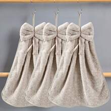 3pcs Bowknot Design Hand Towels, Quick Dry Soft Absorbent Non-Shedding, Suitable For Restaurant, Kitchen, Bathroom