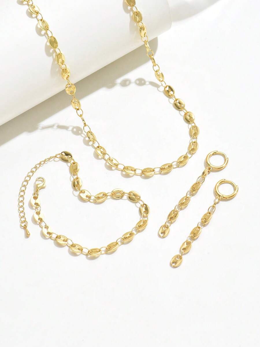 1 Set Vintage Metallic Tassel Linked Elegant Jewelry Set, Suitable For Matching Spring And Summer Outfits