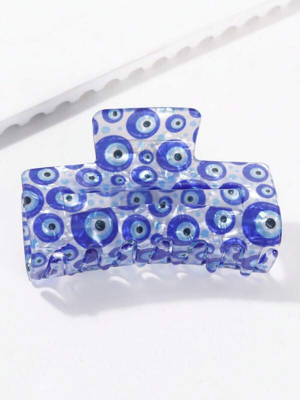 Elegant And Cute Vintage Hair Clip, Medium Rectangular, With Evil Eye Print, A Versatile Hair Accessory Suitable For Women And Teenagers, Ideal Holiday Gift - (14 Years Old And Above) Hair Claws Claw Clips Hair Clips Hair Jaw Clip Hair Clamps Hair Clutch Hair Catcher Clip Fall Winter Hair Accessories For Women For Vacation Outfits Woman