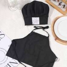 2 Stücke/Set Neugeborenen Fotografie Requisite Baby Koch Outfit, Koch Mütze Schürze Set, Säuglings Koch Kostüm, Kleinkind Kostüm zum Verkleiden, Jungen Mädchen Baby Dusche Ostern Geschenke