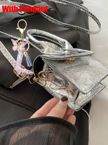 1pc Stone Pattern Handbag Mini Fashion Coin Purse Bag, Go Out Shopping Crossbody Small Square Bag Versatile Comfortable Fabric Adjustable Shoulder Strap, Light And Spacious Interior Space, Suitable For Daily Use