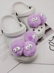 5/9/12pcs Cute Multi-Color Faux Fur Pom Poms With 3D Accessories, DIY Shoe Charms Decorations, Shoe Charm, Add Color To Shoes, Perfect For Parties, Holidays, Lovely Gift - Multicolor - View 6