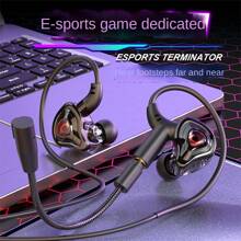 全新游戏耳机，有线入耳式耳机带麦克风，重低音，适合户外运动、游戏、韩语歌唱、电脑/手机 - 3.5mm Jack Black - 查看 3