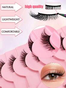 10 Pairs Half Lashes Natural Look Wispy Fluffy Cat Eye Look Natural Short Accent Lashes End Lashes Corner Eyelashes 3/4 Lashes Reusable Lashes Pack