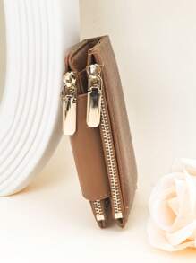 MINGYOU Women Buckle Wallet PU Soft Tree Bark Texture High-Grade Multi-Function Fashion Casual Cardholder Zip Minimalist Student Coin Purse Compact And Portable Wallet Purse Wallet Mini Wallet Small Wallet - Brown - View 6