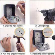 1PC An Ultra-Secure Flip-Top Key Safe - Wall Mounted Metal And Plastic Key Storage Box With Combination Code Access - Ideal For Home, Hotel, Emergency, Travel And Renovation Security - Key Organization Box With Protective Cover