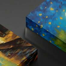 Oil Painting A Rainy Night Street Scene. Large Wooden Framed Wall Painting Artist Home Decoration Oil Painting - Bedroom, Bathroom, Living Room, Office, Kitchen, Christmas Gifts - 1 Piece - Multicolor - View 5