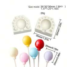2pcs/Set Round Balloon Lollipop Molds Silicone Cake Pop Mold, 3d Fondant Clay Chocolate Candy Mold Diy Cake Decorations, Perfect For Chocolate, Fondant, And Cake Decorating Back To School