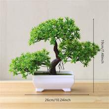 1PC Artificial Plants Bonsai Simulation Plant Potted Green Small Tree Plastic Bonsai Tree Home Office Decoration Gifts Birthday Graduation - View 5