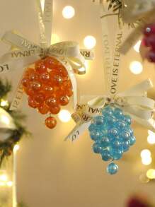 1pc Spring Grape Hanging Decoration,Bead Ornament With Love Ribbon, Perfect For Mother's Day, Seasonal Home Decor Gifts Birthday Graduation