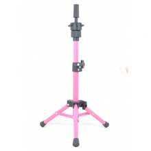 1 件粉色迷你假发支架三脚架 - 专业美发和造型工具，适用于模特头、培训和假发制作 - 粉色 - 查看 8