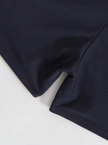 2025 European Style Men's Beach Shorts With Drawstring & Bar Decoration - Black - View 5