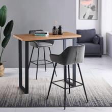 AINPECCA Bar Table Breakfast Counter Table With Metal Legs Industrial Style Coffee Kitchen - Oak - View 3