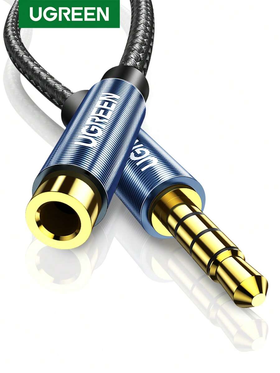 UGREEN 3.5mm Extension Audio Cable 4 Poles Male To Female Aux Cable Support Mic Headphone Cable Extension Cable Compatible With Iphone 6s MP3 MP4 Player - Blue - View 1