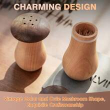 Charming Mushroom Shaped Toothpick Holder - Made Of Black Walnut Wood, Perfect For Kitchen And Restaurant Decoration, Ideal Gift For Valentine's Day, Thanksgiving, Mother's Day, And Father's Day