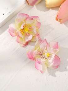 2pcs Bohemian Style Artificial Flower Hairclips