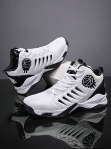 New Men Basketball Shoes, Shock Absorbing Performance Sneakers, Professional Anti-Slip Training Sports Shoes - White - View 4