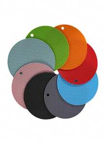 4pcs Multifunctional Round Heat Resistant Silicone Mat Cup Coasters Non-Slip Pot Holder Table Placemat Restaurant Accessories Tool Picnic Blanket4pcs Multifunctional Round Heat Resistant Silicone Mat Cup Coasters Non-Slip Pot Holder Table Placemat Restaurant Accessories Tool Picnic Blanket