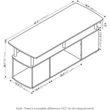 TV Stand For TVs Up To 50 Inch With Open Storage, Amber Pine/Black - Amber Pine/Black - View 3