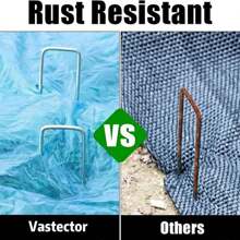 50 de bucăți cuie de fier în formă de U, cuie pentru gazon, cuie de fixare pentru iarba de gazon, știfturi în formă de U de fixare a barierei