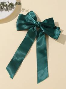 4pcs Fashion Minimalist Solid Color Bowknot Ribbon Hair Clips, Suitable For Women's Daily Wear