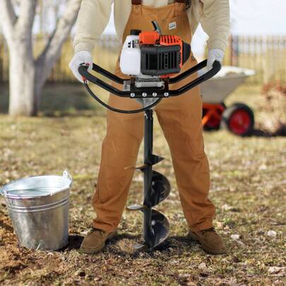 Post Hole Digger, Auger Post Hole Digger, Gas Powered Earth Digger With Earth Auger Drill Bit And Extension Rods, For Farmland, Garden And Plant, EPA Certification