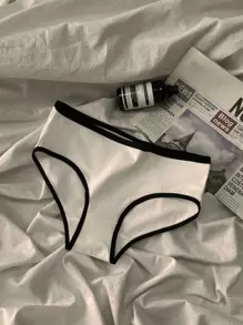 6条装女士彩色运动简约内裤，ins风简约风格内裤，中腰日式黑白灰女士三角裤 - 彩色 - 查看 3