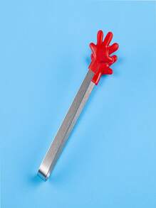 3个装创意硅胶食物冰夹办公室零食甜品小吃蛋糕不脏手食物夹食品夹小号手掌防滑冰夹不锈钢迷你食物夹硅胶食物夹方糖夹 - 彩色 - 查看 2