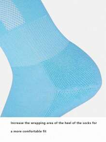 1 Pair Kids/Youths' Professional Anti-Slip Knee-High Football Socks, Moisture-Wicking Thick Terry Towel Bottom, Solid Color, Suitable For 8-12 Years Old Children Outdoor Activities - Multicolor - View 4