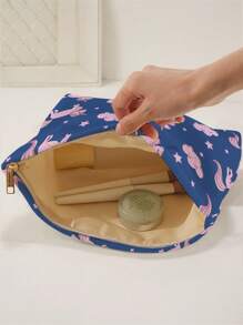 1 sztuka, śliczna kosmetyczka w kształcie jednorożca, duża kosmetyczka, wielofunkcyjna kosmetyczka z zamkiem błyskawicznym, kosmetyczka podróżna, kosmetyczka, prezent, przyjaciółka, dziewczyna, studentka, przechowywanie i przechowywanie biżuterii, wakacje/podróż