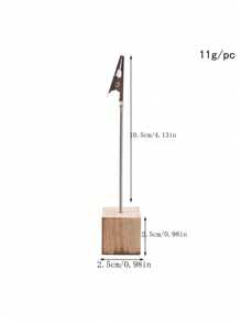10pcs Message Holder, Seat Card Holder, Wood Color, Creative Crocodile Iron Clip, Pine Square Business Card Holder, Event And Party Supplies,10pcs Wooden Place Card Holders With Alligator Clips - Perfect For Weddings, Parties, And Events - Display Table Numbers And Photos With Ease - Multicolor - View 9