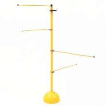 RAINAUT Adjustable Basketball Training Aid - Durable PVC Ball Control Lever, 51.18" Height, Easy Storage & Installation - Yellow+Black - View 8