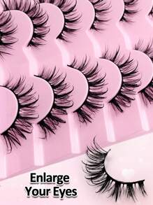 Sibeuna 7 Pairs Cartoon Anime False Eyelashes, Natural Makeup Effect, Moisturizing Lightweight False Lashes, Eyelash Extension, Makeup Tools - 尖尾漫畫款 - 查看 5