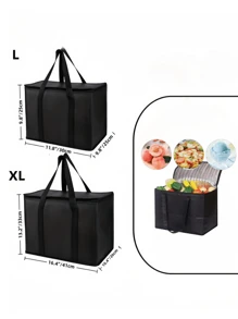 Sacs d'épicerie isothermes de grande capacité, sac fourre-tout réutilisable, sac isotherme doux, sac pour plats à emporter chauds et froids ou livraison de repas, léger, avec fermeture éclair robuste, pliable, debout. Sac de déjeuner pour femmes, boîte à lunch pour femmes et dames, fournitures scolaires et accessoires