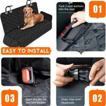 Protector de asiento de carro para perro, cubierta protectora impermeable y antideslizante para el asiento trasero, apta para la mayoría de autos, camionetas y SUVs, incluye apoyabrazos central - Negro