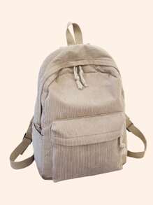 Personalized Corduroy Backpack | Personalized Backpack With Name | Collegiate Style | Children Backpack | Teenage Backpack | Customizable | Corduroy | Back To School | Gift,Christmas Gift Supplies ,Travel Organizer - Corduroy Preppy Backpack - View 9