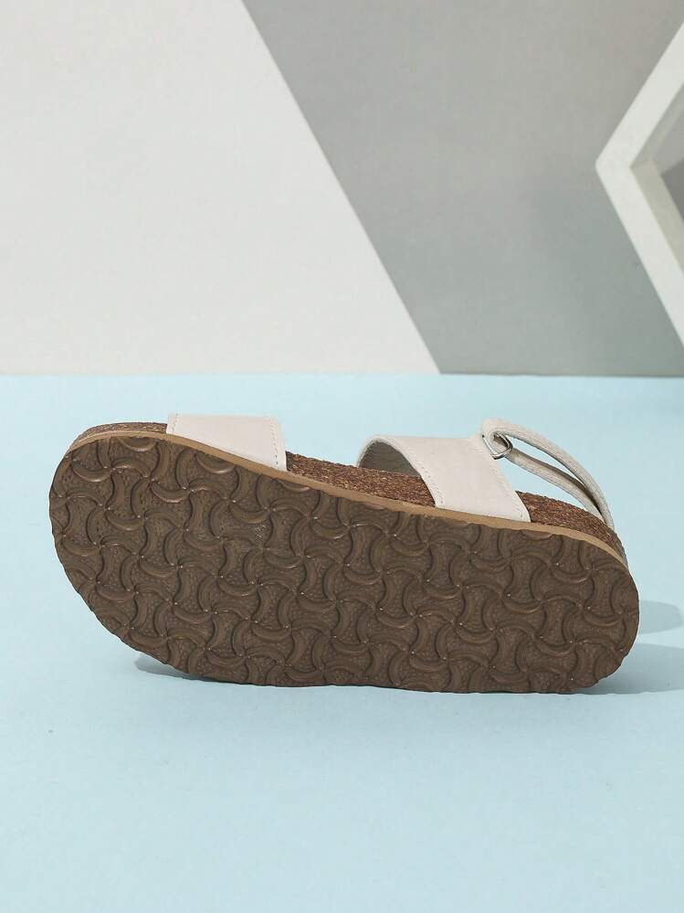 White PU Rivet Flower Decor Double Sole Casual Comfortable Summer Children Flat Sandals - White - View 6
