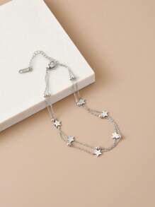 1 件女士不锈钢星形沙滩脚链，轻巧奢华 - 金黃色 - 查看 13