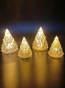 1pc Rhinestone Lamp Crystal Iceberg Lamp Night Light, Flameless Candle Lamp, Home Decor Ornament, Desktop Decoration - Multicolor - View 5