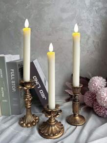 Chân nến bằng nhựa họa tiết hoa kiểu Pháp cổ điển, màu đồng cổ/Trang trí nội thất/Đồ trang trí retro, vật trang trí nhà cửa lý tưởng cho Ngày của Mẹ, Sinh nhật, Mùa tựu trường, Lễ tốt nghiệp và Mùa cưới. - Nhiều màu - Xem 3