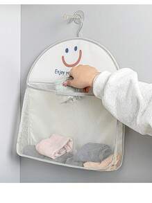 1件内衣袜子收纳挂袋悬挂式内衣收纳网袋衣柜宿舍整理神器门后收纳袋可见式收纳袋小袋子悬挂式收纳杂物收纳袋小物品收纳袋家用卧室衣服收纳整理器衣橱整理收纳 - 灰色 - 查看 4