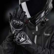 1 双摩托车手套全季全指触屏手套，舒适的防护手套，适合摩托车、滑雪、徒步旅行、越野骑行 - 男女通用 - 騎乘手套 - 查看 2