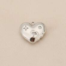 1 Piece/3 Pieces DIY Heart Inlaid Shiny Zirconia Single Pendant Jewelry Accessories For Romantic Love