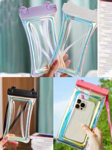 1pc/2pcs/3pcs/4pcs/5pcs/1set Floating Laser Waterproof Bag, Touch Screen Waterproof Phone Case For Swimming, Water Park, Rafting, With Air Cushion, Suitable For Water Sports & Rafting Gear Storage - Multicolor - View 18
