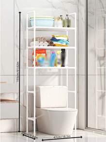 1pc Bathroom Toilet/Washing Machine Storage Shelf, Floor-To-Ceiling Detachable Upgraded Storage Shelf, Improve Bathroom/Toilet/Balcony/Laundry Room Storage Space, Maximum Load 20kg Home Bathroom Decor Bathroom Organizer Summer