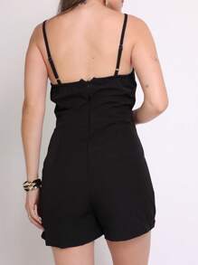 Women's Tailored Jumpsuit Shorts - 黑色 - 查看 3