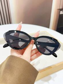 复古猫眼时尚女士眼镜，时尚 Y2K 个性化装饰镜片，适合夏季海滩度假、户外、旅行 - 彩色 - 查看 11