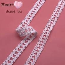 5/10 码心形缎带，1.8 厘米宽，双波浪心形图案，适用于手工艺品、刺绣、缝纫和肩带 - 米色 - 查看 9