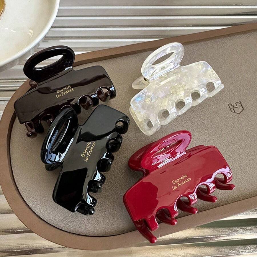 新款高端韩版金标优雅中号发爪发夹 - 彩色 - 查看 1